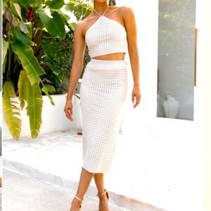 NWT Petal and Pup Beige Annabelle Midi Skirt SET